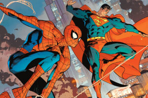 Superman/Spider-Man #1 wraparound variant by Jorge Jiménez and Tomeu Morey, featuring Superman and Spider-Man