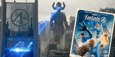 Galactus attacks New York City in "The Fantastic Four: First Steps — Cinematic Universe Edition," available in the 4K disc format from Walt Disney Studios Home Entertainment.