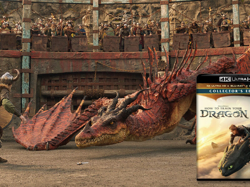 Fighting a dragon in "How to Train Your Dragon: Collector's Edition," now available in the 4K disc format from Universal Studios Home Entertainment.