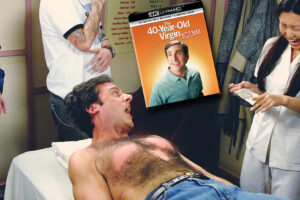 The infamous waxing scene from "The 40-Year-Old Virgin: 20th Anniversary Edition," now available in the 4K disc format from Universal Studios Home Entertainment.