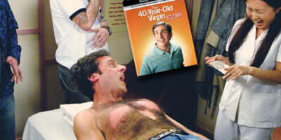 The infamous waxing scene from "The 40-Year-Old Virgin: 20th Anniversary Edition," now available in the 4K disc format from Universal Studios Home Entertainment.